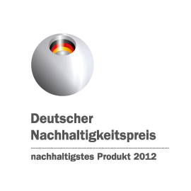 Logo des deutschen Nachhaltigkeitspreises - nachhaltigstes Produkt 2012