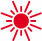 rotes Icon einer Sonne stehend für den Komfort von KÜBLER Hallenheizungen