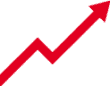 Icon mit aufsteigendem Pfeil, repräsentiert die Wirtschaftlichkeit von KÜBLERs OPTIMA plus Dunkelstrahlers wegen seines ROI 2 bis 5 Jahre