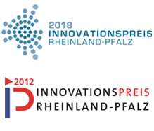 Siegel der Innovationspreise Rheinland-Pfalz von 2012 und 2018