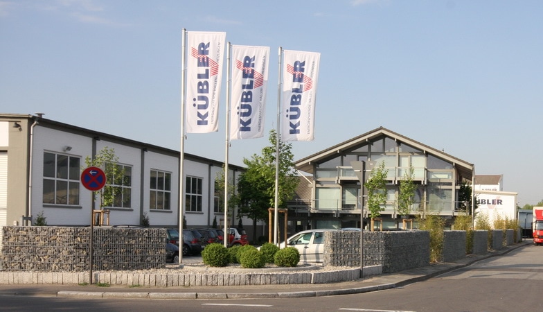 Außenansicht des Firmengebäudes der Firma KÜBLER GmbH am Standort Ludwigshafen