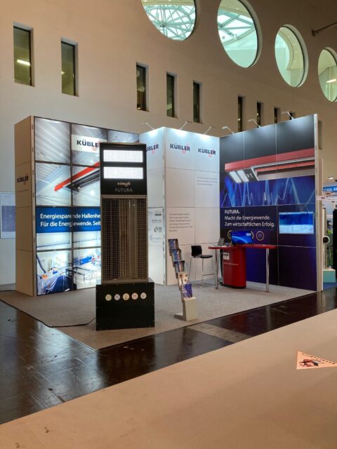 Kübler trade fair stand with energy-saving solutions.