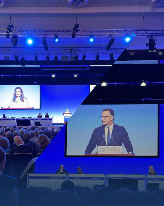 Conference event with speakers and audience