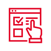 Digitale Umfrage mit Checkbox und Klickhand Symbol