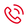 Rotes Telefon-Symbol für Anruf oder Kontakt