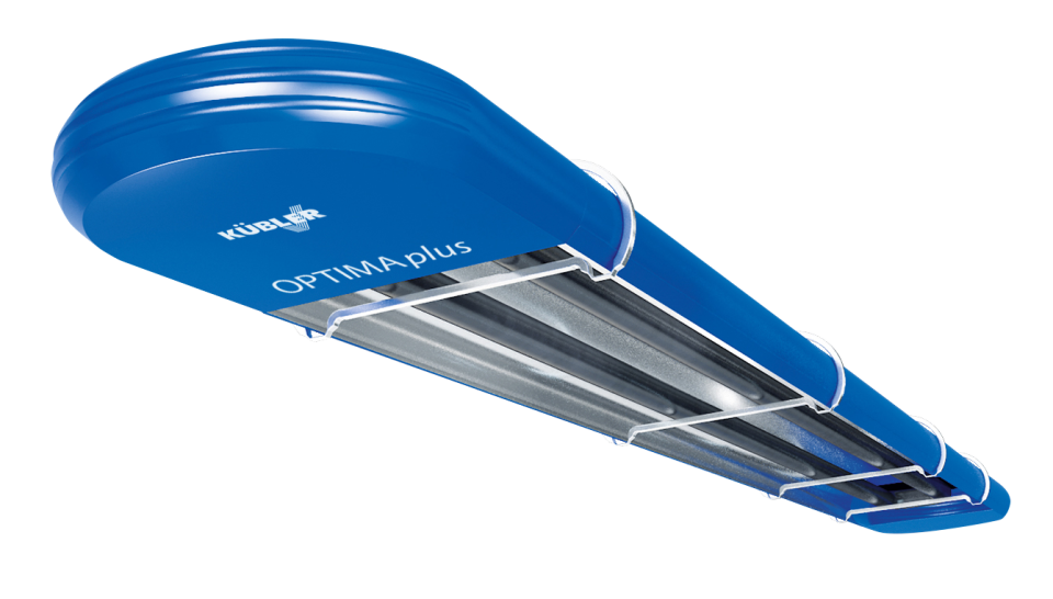 Blå industriell takvarme OPTIMA plus fra Kübler