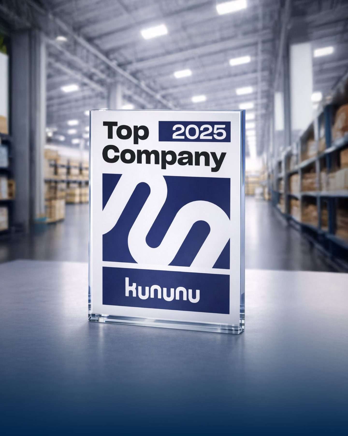 Kununu Top Company 2025 award in the warehouse