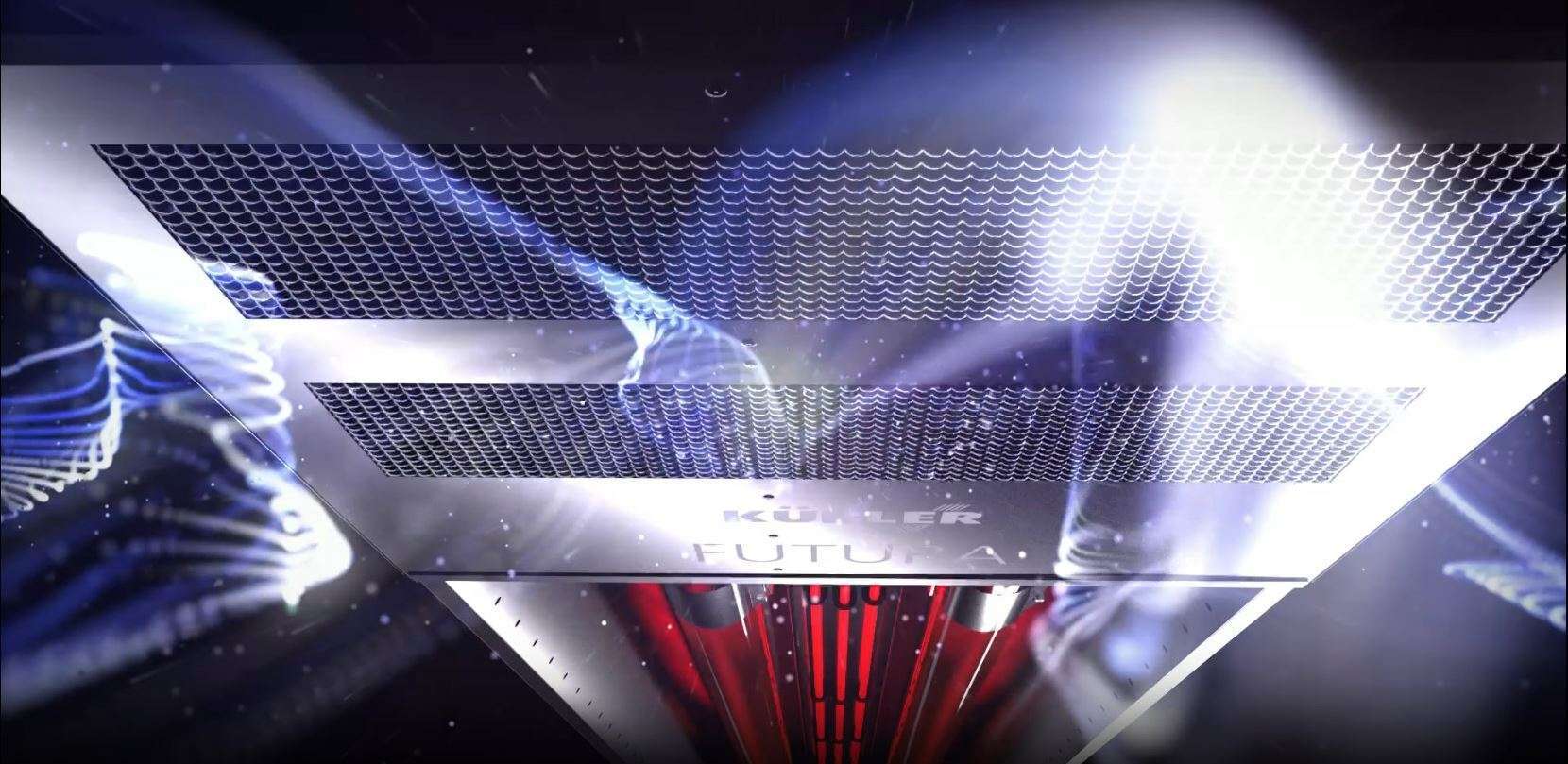 Moderne Edelstahl-Dunstabzugshaube mit LED-Beleuchtung
