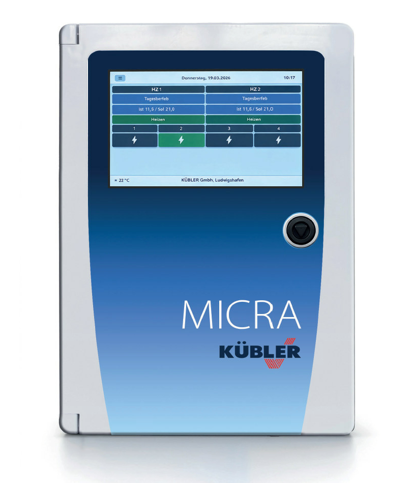 MICRA Heizsteuerung von KÜBLER mit Touchdisplay